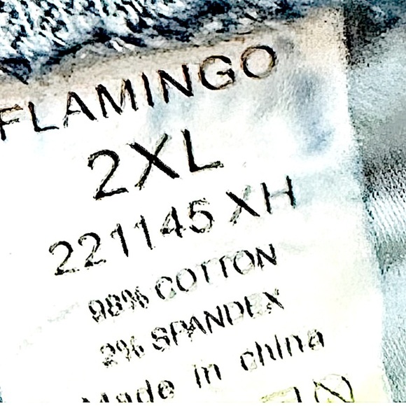 👖🌀 FLAMINGO Cropped Jeans | Preppy Striped Waist Drawstring Stretch, Women’s 2X - Picture 4 of 4